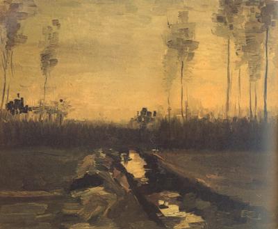 Vincent Van Gogh Landscape at Dusk (nn04)